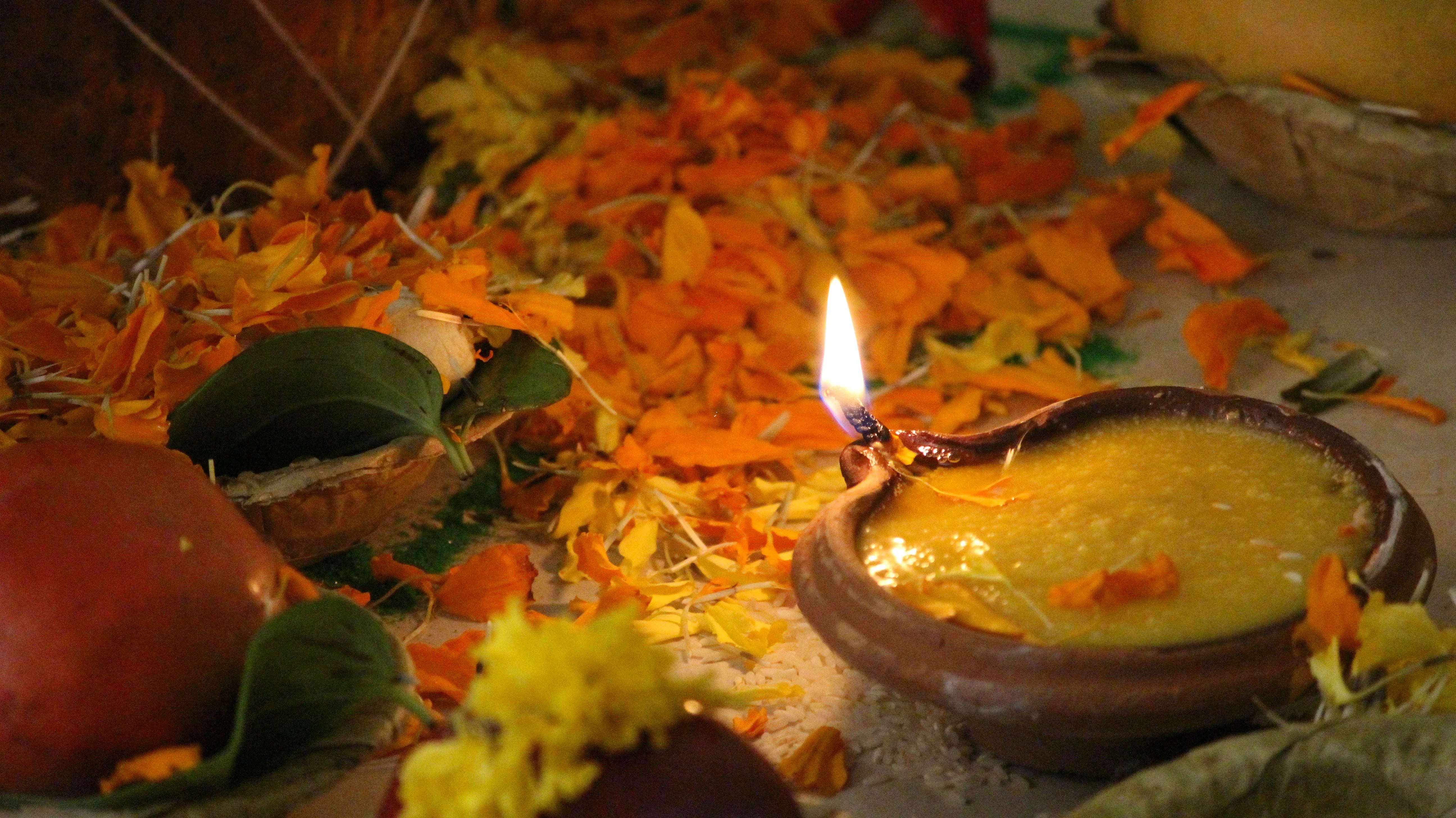 How to Light a Ghee Lamp (Diya)
